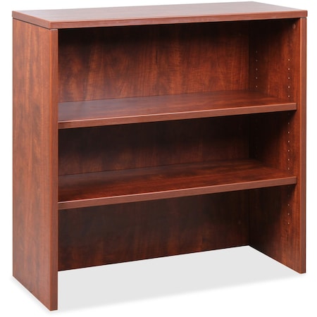 Lorell Essentials 2-Shelf Laminate Stack-on Bookshelf, 36" x 15" x 36", Cherry LLR69613